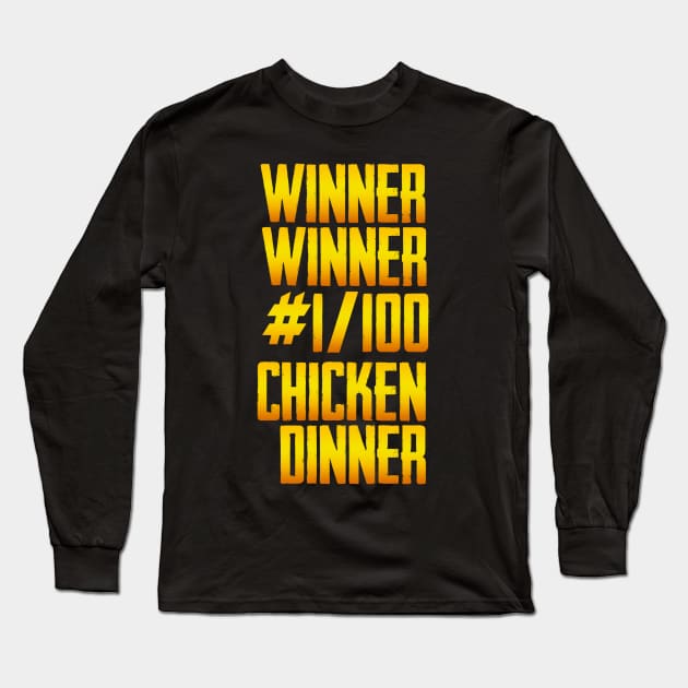 PUBG - Winner Winner Chicken Dinner Long Sleeve T-Shirt by HKartworks